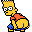 Rollover Bart mooning 2 Icon